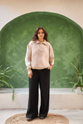 Leil Buttoned Sweatshirt in Sand Dusk