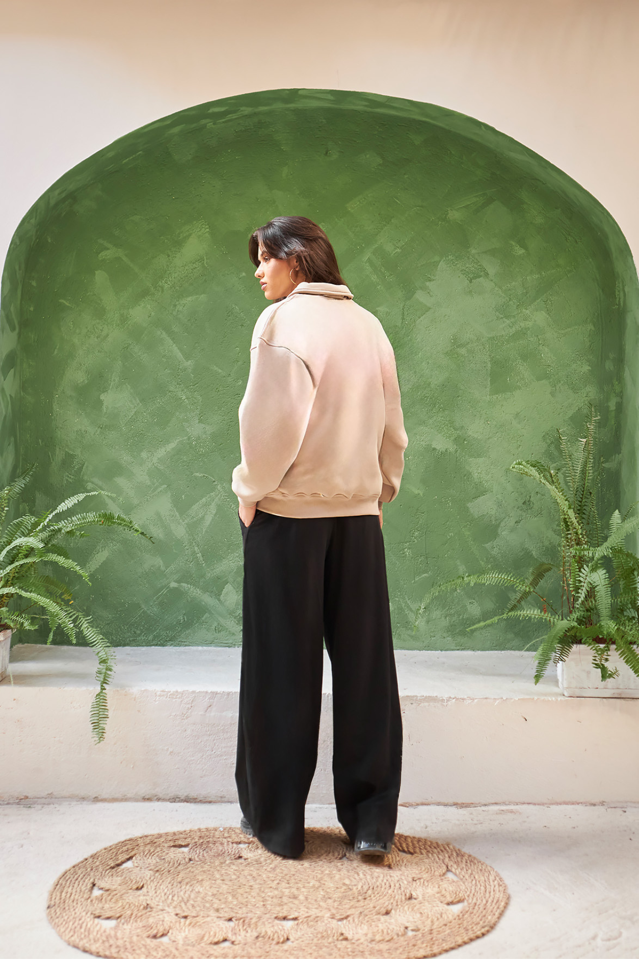 Leil Buttoned Sweatshirt in Sand Dusk