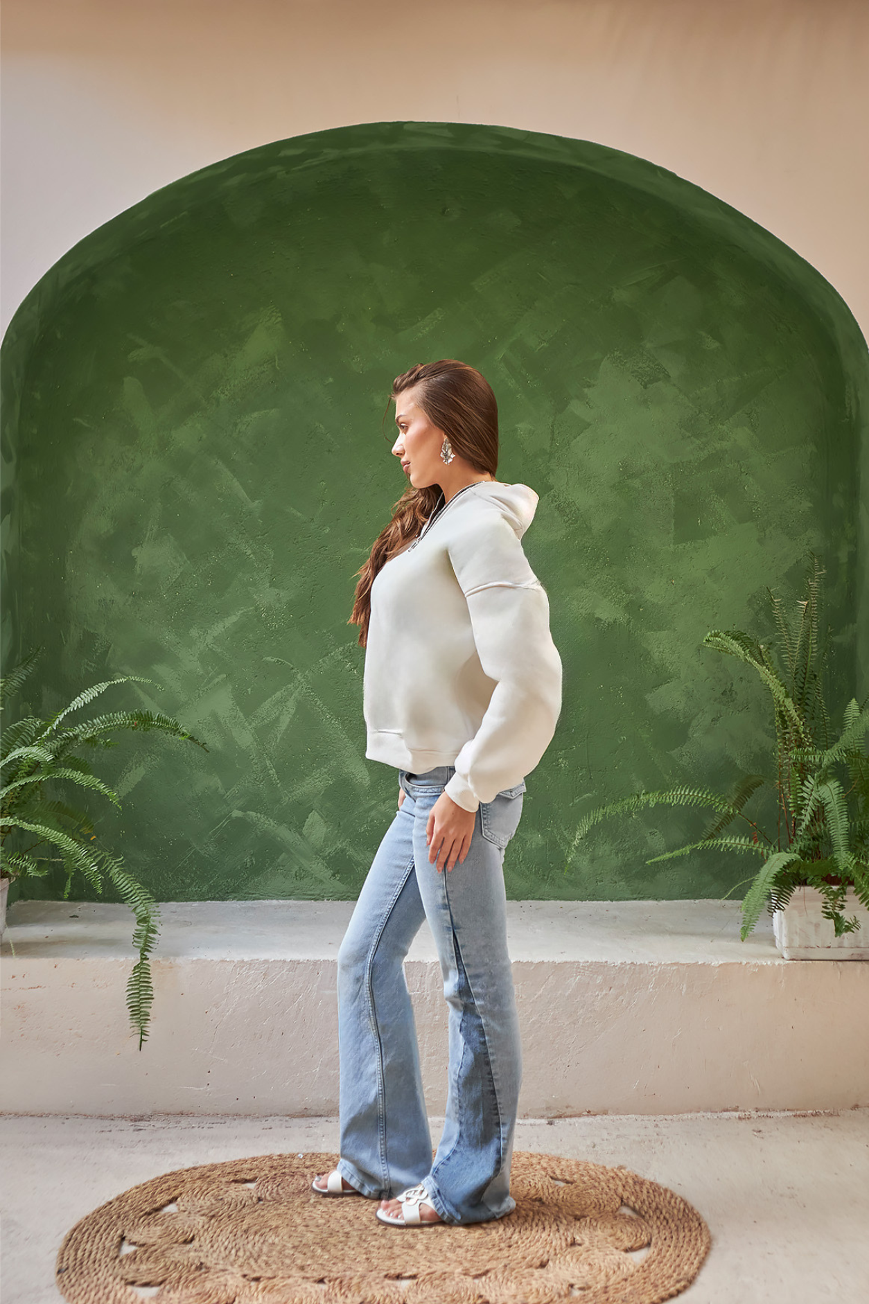 Leil Quarter Zip in Moonlight White