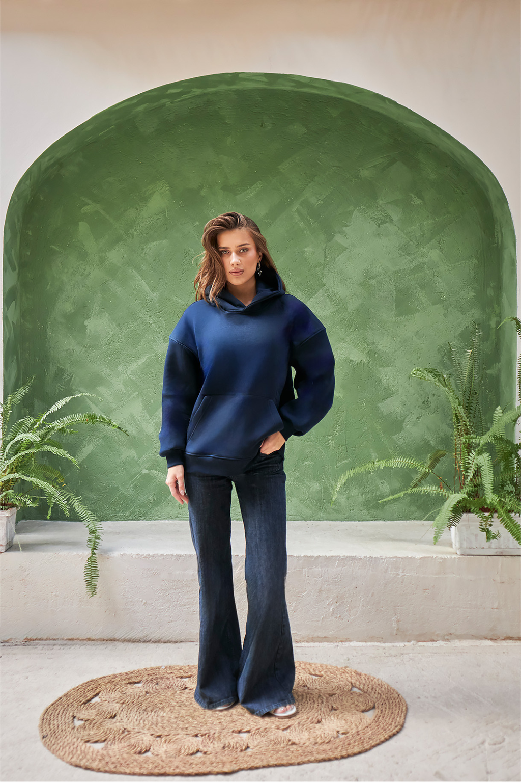 Leil Essential Hoodie in Midnight Tide