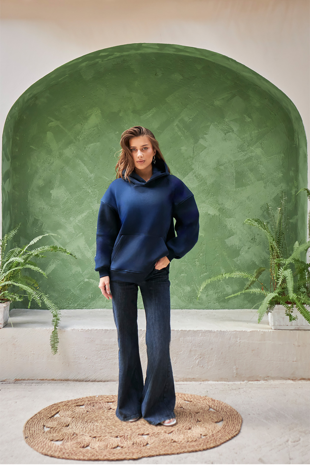 Leil Essential Hoodie in Midnight Tide