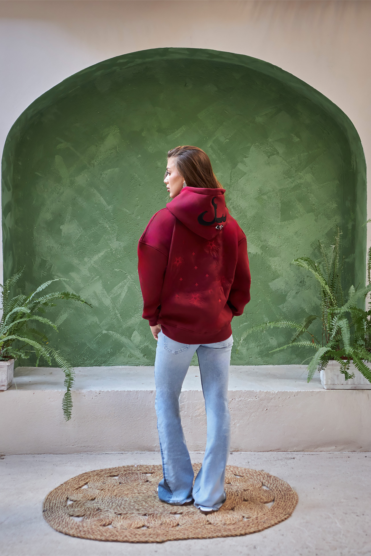 Leil Essential Hoodie in Crimson Night